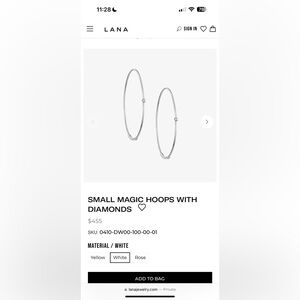 Lana Jewelry Small Magic Hoops - white Gold with diamonds